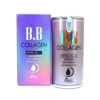 BB-крем для лица с коллагеном, BB Collagen Whitening Anti-Wrinkle Sun Protector 50+/PA (Pump), Ekel, 50 мл