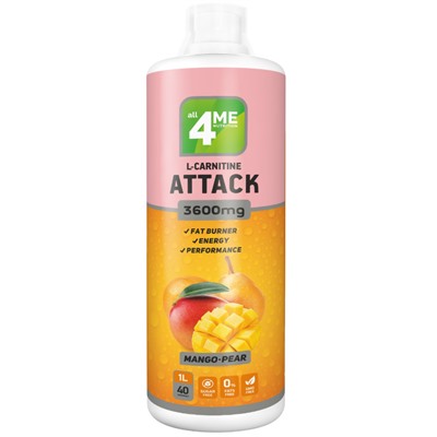 4Me Nutrition L-carnitine + Guarana ATTACK 3600 1000 Мл