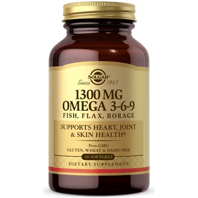 Solgar EFA 1300 mg Omega 3-6-9 (Fish, Flax, Borage) 60 softgels