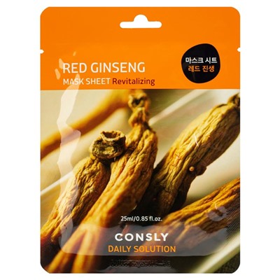 Маска тканевая для лица с экстрактом красного женьшеня , Red Ginseng Consly, 25 мл