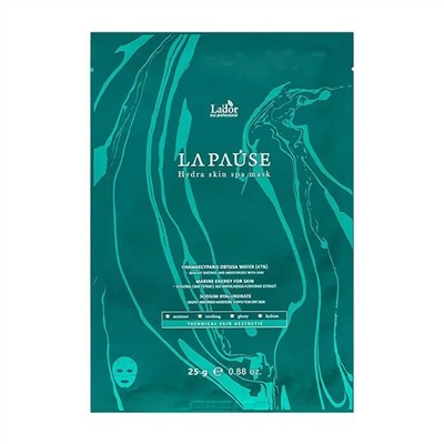 Увлажняющая маска для лица с морским коллагеном и кипарисовой водой La-Pause Hydra Skin Spa Mask, Lador 25 г