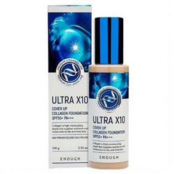 Основа тональная с коллагеном Premium Ultra X10 cover up Collagen foundation №23, ENOUGH, 100 г