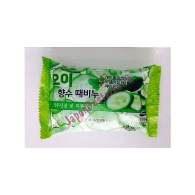 Мыло-скраб парфюмированное экстрактом огурцов Lovelybebe Perfume Peeling Soap Cucumber, JUNO   120 г