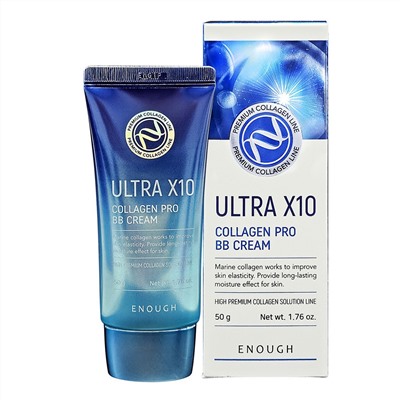 BB-крем с морским коллагеном, Ultra X10 Collagen Pro BB Cream SPF 47 PA+++, Enough, 50 г