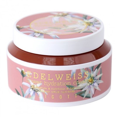 Увлажняющий крем для лица с экстрактом эдельвейса, EDELWEISS  FLOWER HYDRATION CREAM, Jigott, 100 мл