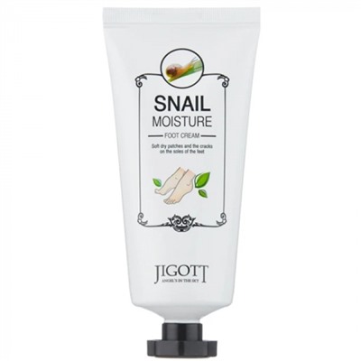 Увлажняющий охлаждающий крем для ног с муцином улитки Snail Moisture Foot Cream, Jigott 100 мл