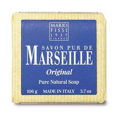 Марсельское мыло натуральное с оливковым маслом Оригинальный рецепт Pure Natural Marseille Soap Original, Mario Fissi 1937, 106 г