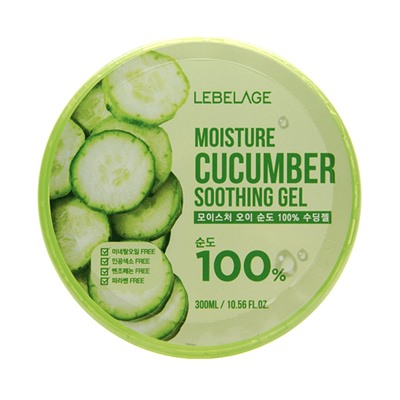 Гель для лица и тела универсальный с огурцом MOISTURE CUCUMBER PURITY 100% SOOTHING GEL, LEBELAGE, 300 мл