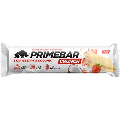 Prime Kraft Батончик с содержанием протеина PRIMEBAR CRUNCH (15шт в уп) Упаковка 40 г