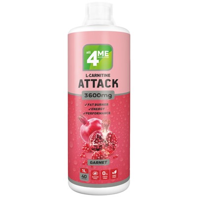 4Me Nutrition L-carnitine + Guarana ATTACK 3600 1000 Мл