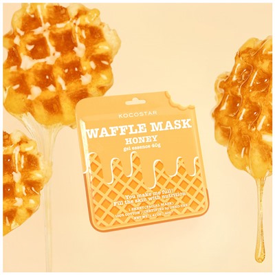 Питательная вафельная маска для лица Медовое удовольствие Waffle Mask Honey, Kocostar 40 г