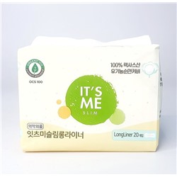 Прокладки женские гигиенические ежедневные, 1 капля, Slim organic cotton Long Pantyliner, It's Me, 20 шт.