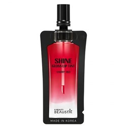 Тинт для губ Shine Gloss Lip tint 1 Cherry Red, Beausta, вишнево-красный, 4 мл