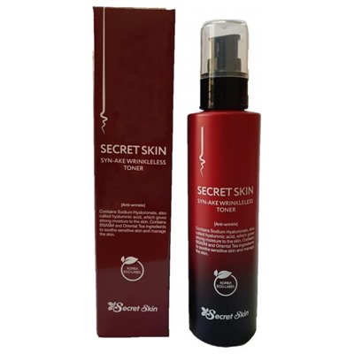 Тонер для лица антивозрастной Syn-ake Wrikleless Toner SECRETSKIN  , 150 мл