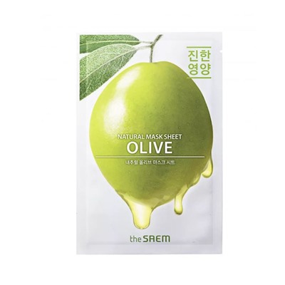 Маска тканевая с экстрактом оливы Natural Olive Mask Sheet, THE SAEM  21 мл