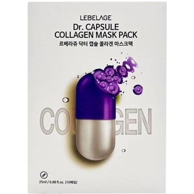 Маска для лица тканевая с коллагеном Dr. CAPSULE COLLAGEN MASK PACK, LEBELAGE