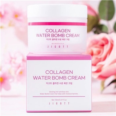 Крем для лица увлажняющий с коллагеном Collagen Water Bomb Cream, Jigott 150 мл