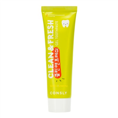 Паста зубная гелевая Clean&Fresh с экстрактами бамбука и зеленого чая Bamboo & Green Tea Gel Toothpaste, Consly, 105 г