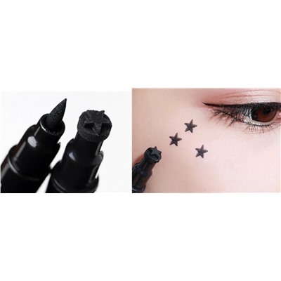 Подводка для глаз со штампом Сердце Черная 2 in 1 Quick & Easy Eyeliner Heart stamp, Selfie Star