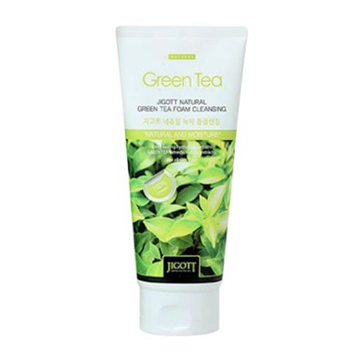 Пенка для умывания с экстрактом зеленого чая Natural Green Tea Foam Cleansing, JIGOTT   180 мл