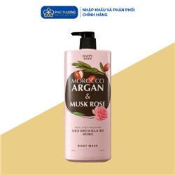 Гель для душа с марокканским аргановым маслом с ароматом розы MOROCCO ARGAN&MUSK ROSE BODY WASH, HAPPYBATH, 1200 мл