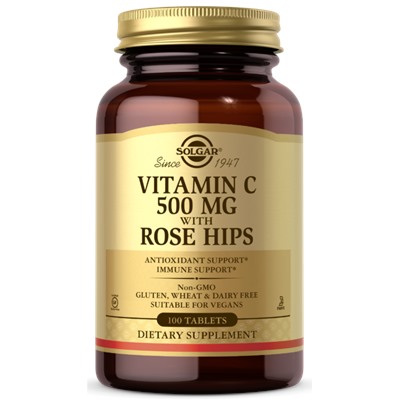 Solgar Vitamin C 500 mg with Rose Hips Tablets