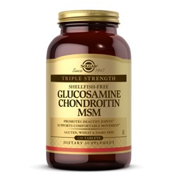 Solgar Triple Strength Glucosamine Chondroitin MSM (Shellfish-Free) 750/600/350 mg