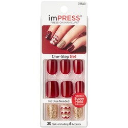 Набор накладных ногтей Согретые сердца, длина короткая, Impress Manicure Accent Symphony BIPA010, Kiss