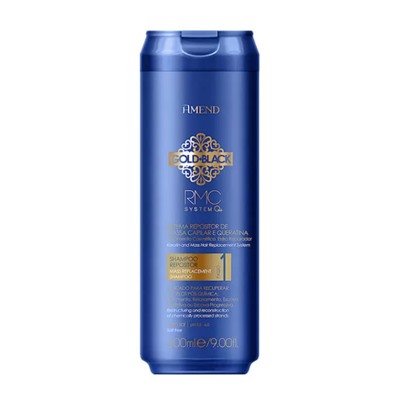 Шампунь для волос Capillary Mass and Keratin Repositioning Shampoo Gold Black RMC System Q+, Amend 300 мл