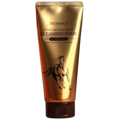 Пенка для умывания с гиалуроновой кислотой и лошадиным жиром Horse Oil Hyalurone Cleansing Foam, Deoproce, 170 г