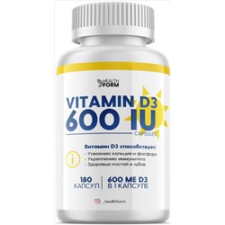 Health Form Vitamin D3 600 IU