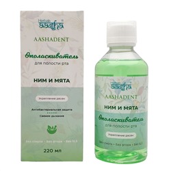 Ополаскиватель для полости рта укрепление десен, ним и мята, Aasha Herbals, 220 мл