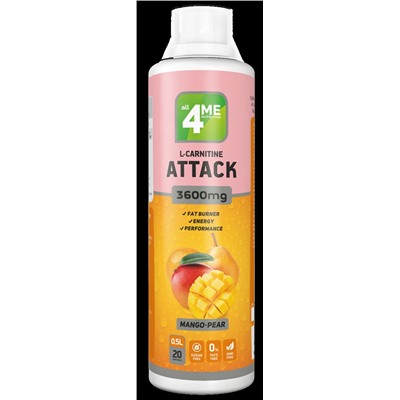 4Me Nutrition L-carnitine + Guarana ATTACK 3600 500 Мл