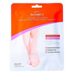 Маска-носочки для ног осветляющая с витамином В12, Vita Solution 12 Brightening Foot Care Pack,  Jigott, 20 мл