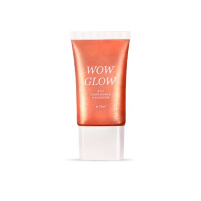 Жидкие румяна и хайлайтер для лица и тела Персиковый Блеск, 2 in 1 LIQUID BLUSH & HIGHLIGHTER WOW glow Glitz SSBH02, Selfie Star, 20 мл