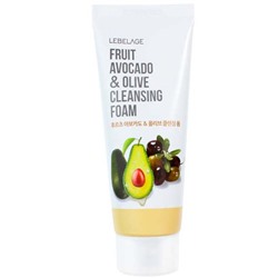 Пенка для лица очищающая с экстрактами авокадо и оливы FRUIT AVOCADO&OLIVE CLEANSING FOAM, LEBELAGE, 100 мл