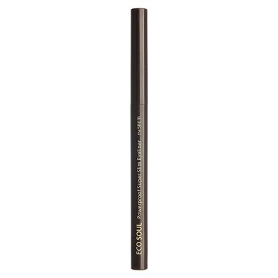 Подводка для глаз тонкая Eco Soul Powerproof Super Slim Eyeliner, Saem, BK02 Ash Black 0,1 г