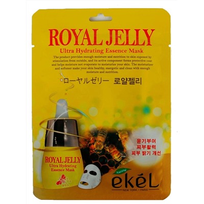 Омолаживающая тканевая маска для лица с маточным молочком Royal Jelly Ultra Hydrating Essence Mask, EKEL   25 г