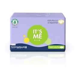 Прокладки женские гигиенические с крылышками ночные, 6 капель, Slim organic cotton pads superlong, It's Me, 6 шт.