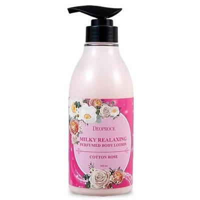 Лосьон для тела MILKY RELAXING PERFUMED BODY LOTION COTTON ROSE, DEOPROCE, 500 мл