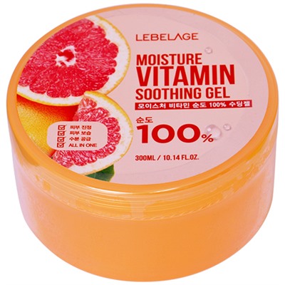 Гель для тела восстнавливающий витаминный MOISTURE VITAMIN PURITY 100% SOOTHING GEL, LEBELAGE, 300 мл