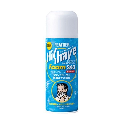 Пена для бритья с морским коллагеном и экстрактом водорослей HiShave Marinestage Foam, FEATHER  260 г