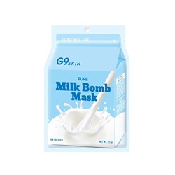 Тканевая маска для лица с молочной эссенцией G9 Skin Milk Bomb Mask Pure, BERRISOM   21 мл