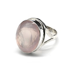 Кольцо С925 с розовым кварцем овал 20*24мм размер 18, 15г