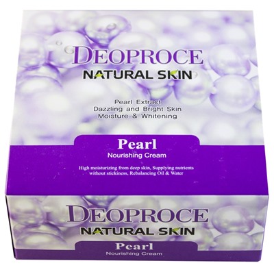 Крем для лица и тела питательный с экстрактом жемчуга Natural Skin Pearl Nourishing Cream, DEOPROCE 100 мл