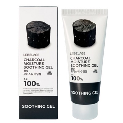 Успокаивающий гель на основе экстракта древесного угля Charcoal Moisture Soothing Gel, Lebelage 100 мл