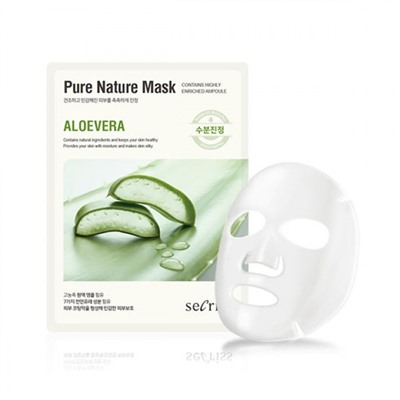 Маска для лица тканевая успокаивающая Secriss Pure Nature Mask Pack Aloevera, ANSKIN 25 мл