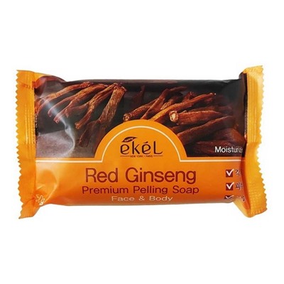 Мыло косметическое с экстрактом красного женьшеня Peeling Soap Red Ginseng, Ekel, 150 г