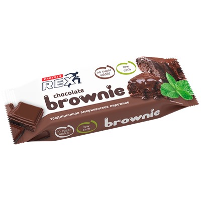 Proteinrex Пирожное протеиновое Brownie (12шт в уп) 50 г