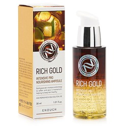 Сыворотка для лица с золотом питательная Rich Gold Intensive Pro Nourishing Ampoule, Enough, 30 мл